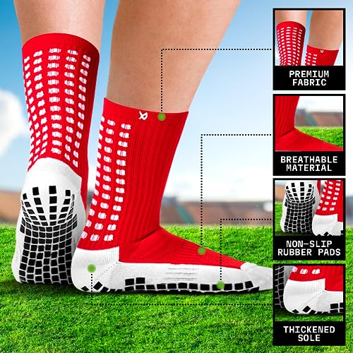 LUX Grip Socks Football - Football Grip Socks Men - Anti-Slip - Anti-Blister Football Socks For Men - Basketball Socks - Hockey - Volleyball - Yoga Socks