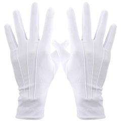 YSFVNP White Gloves Fancy Dress， Stitched White Gloves, Soft Moisturizing Gloves Suitable for Coin Handling Services Parade Formal Guard Police Wedding Formal Tuxedo Jewelry Inspection