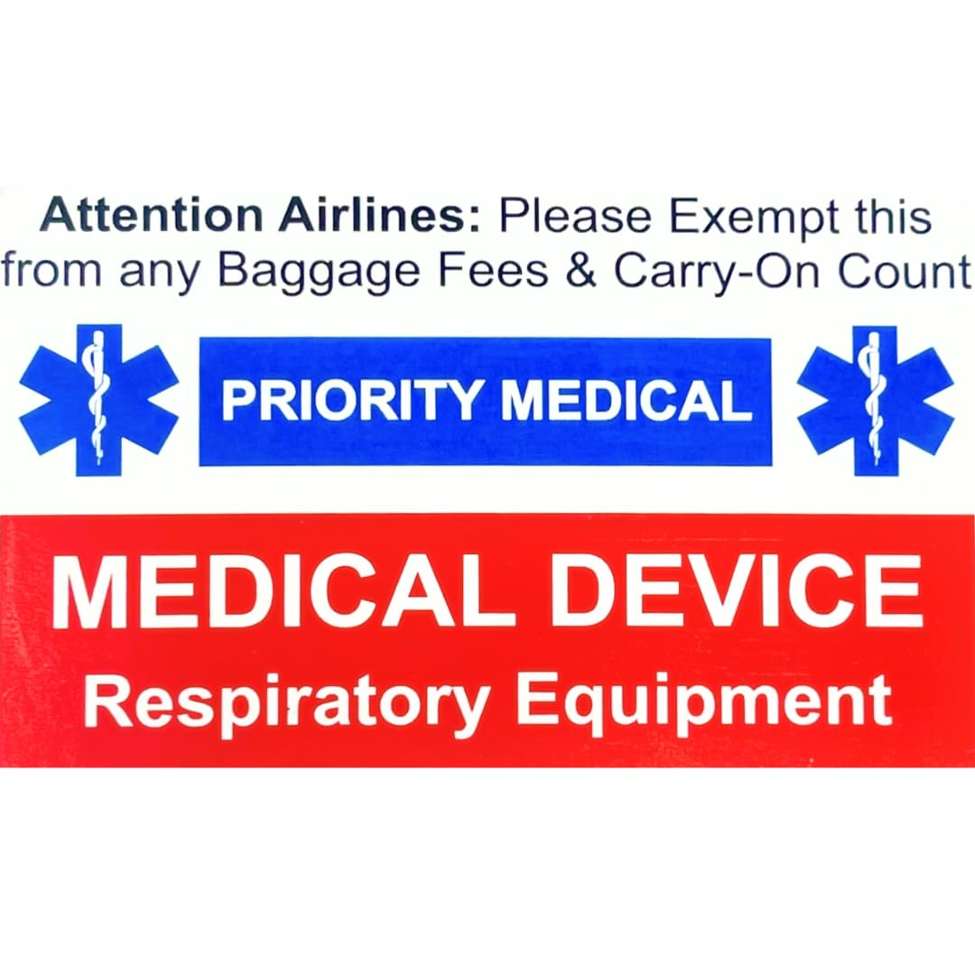 Flight Medical Device Tag Carry On Exemption - Respiratory Devices, Travel Supplies, Bag Tag, Luggage, Medical Alert