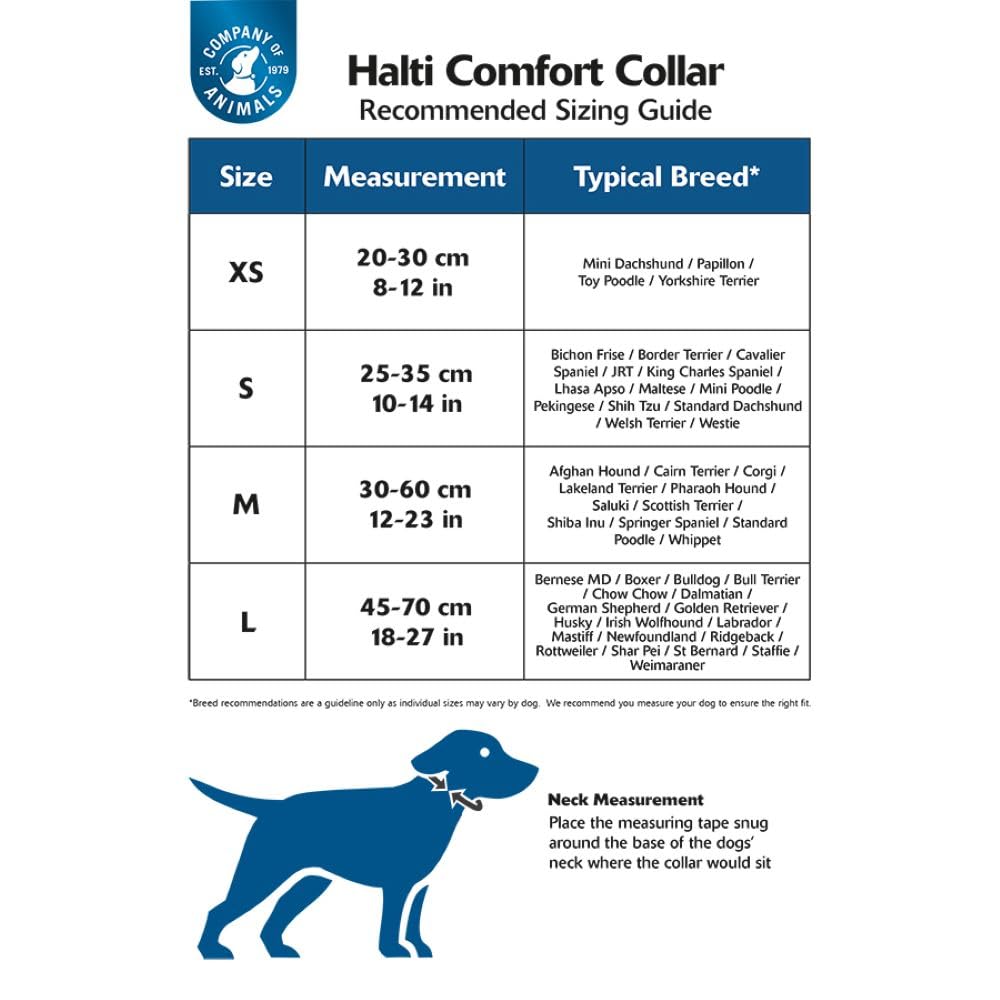 HALTI Collar, Size X-Small, Black, Best Comfy Dog Collar, Premium Puppy Collar, Nylon, Neoprene-Padded, Reflective, Easy to Fit & Use, For Small, Medium & Large Dogs