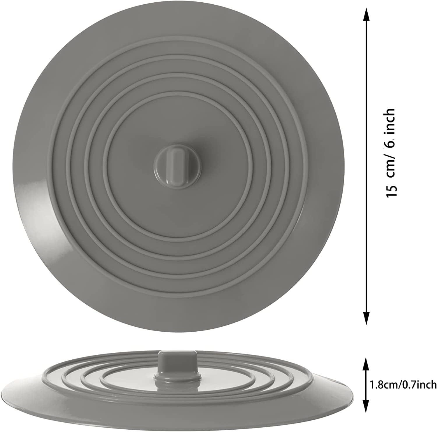 tifanso Universal Bath Stopper, Upgraded Silicon Drain Stopper for Kitchen Sink & Basin, Bathtub & Bathroom Plug   6 inches (3*grey)