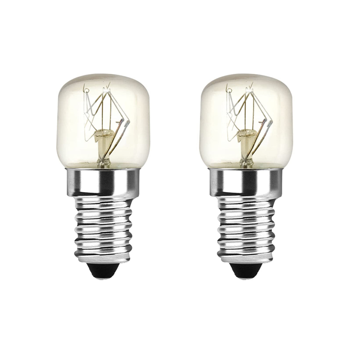 Klarlight 2 Pack Oven Bulb 25W E14 Incandescent Bulbs Dimmable Warm White 2400-2600K 300 Temperature Heat Resistant SES Small Edison Screw 360 Degree for Microwave, Fridge, Oven, Salt Lamp, Freezers