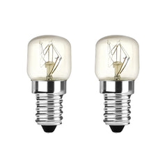 Klarlight 2 Pack Oven Bulb 25W E14 Incandescent Bulbs Dimmable Warm White 2400-2600K 300 Temperature Heat Resistant SES Small Edison Screw 360 Degree for Microwave, Fridge, Oven, Salt Lamp, Freezers