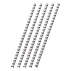 TOP-VIGOR 5Pcs 6mm x 250mm 304 Stainless Steel Round Rods, Metal Solid Round Shaft Rods Lathe Bar Stock for DIY Crafts Car Helicopter Airplane Model