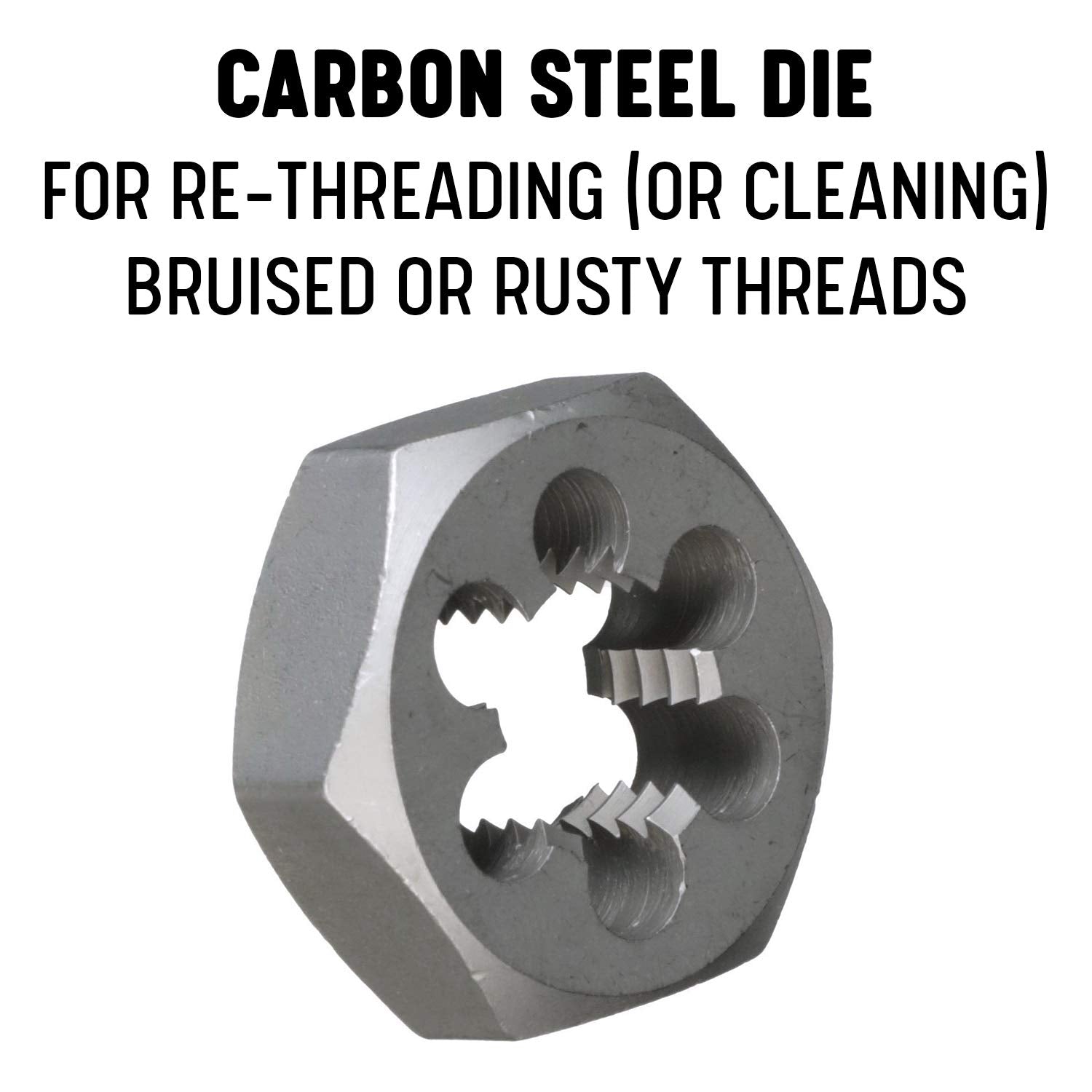 Drill America m12 X 1.25 Carbon Steel Hex Rethreading Die, DWT Series