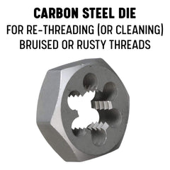 Drill America m12 X 1.25 Carbon Steel Hex Rethreading Die, DWT Series