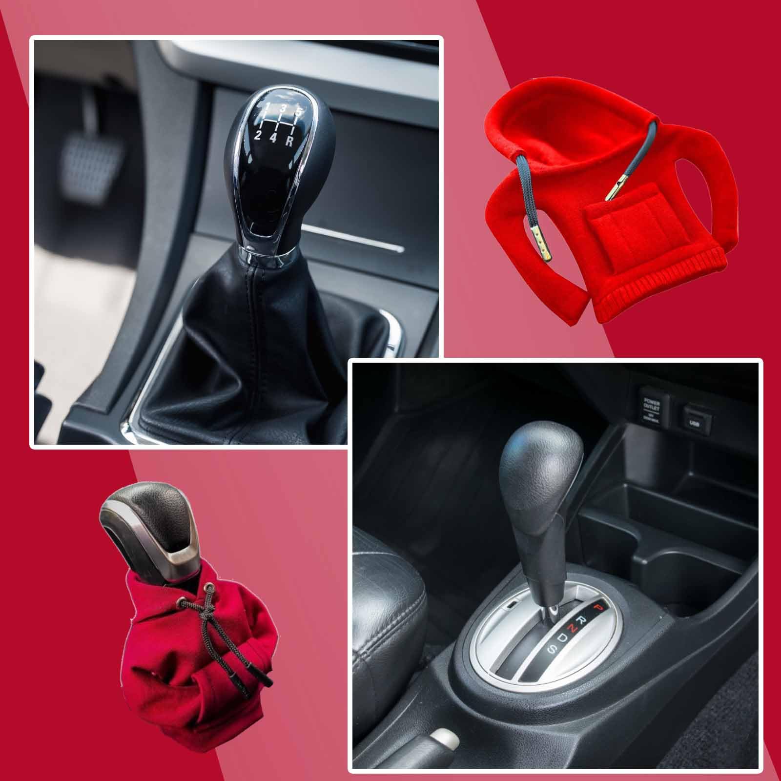 Shift Knob Hoodie for Car,Gear Stick Cover Car Gear Shift Knob Cover,Gear Stick Hoodie Sweater Design Stick Shift Cover,Gearstick Hoodie Car Gear Handle Cover Car Decoration Hoodie Gear Stick Cover