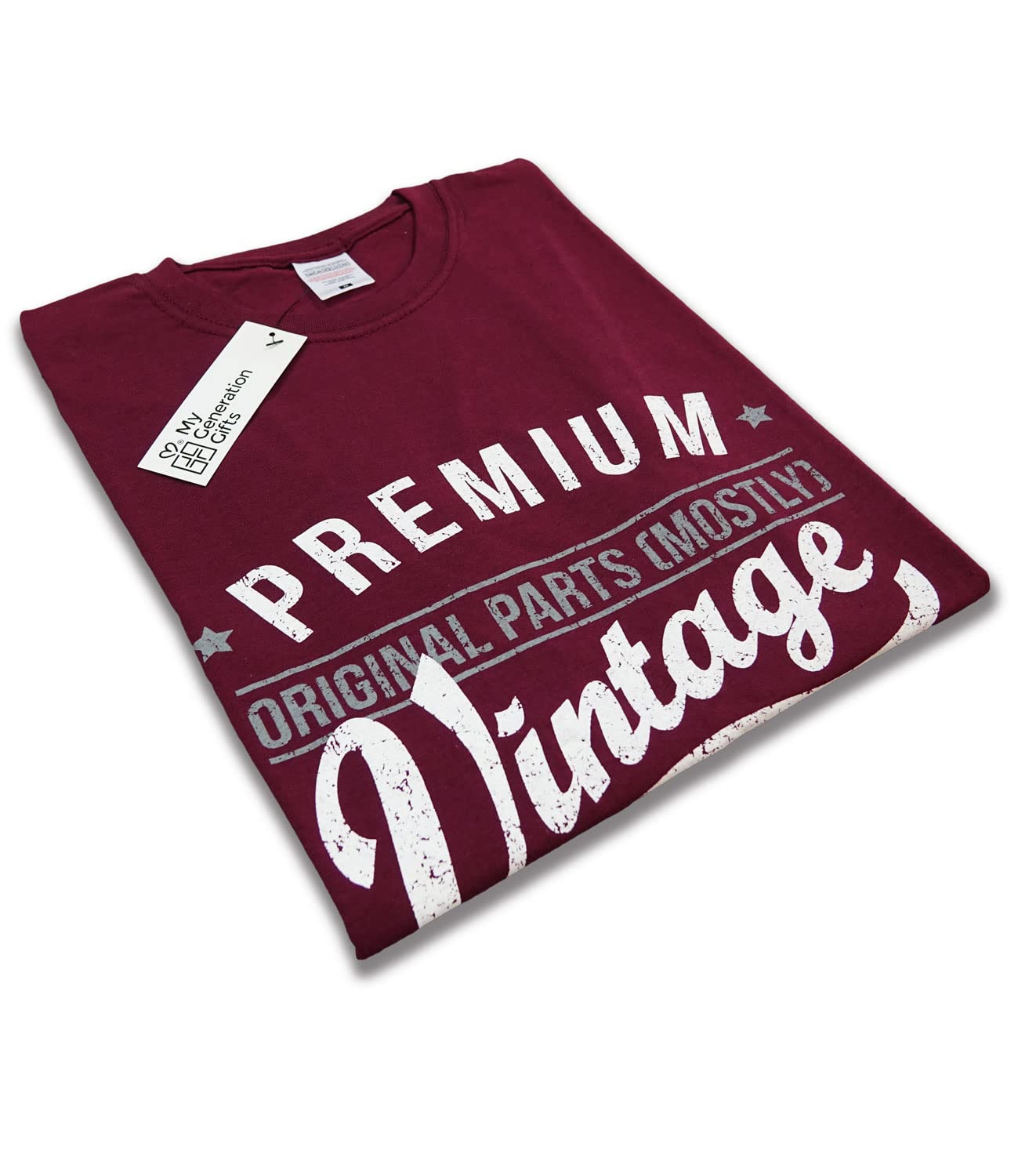 My Generation T-Shirts Vintage Year - Aged to Perfection - 50th Birthday Gift   Present Mens T-Shirt Burgundy 2XL