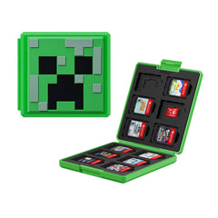 JINGDU Switch Game Case for NS/Lite/OLED Game Card, Durable Switch Game Cartridge Holder with 12 Slots, Cute Portable Protective Card Storage Box, Minecraft