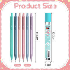 OFFCUP Mechanical Pencils Set, 6PCS Pastel Mechanical Pencil, Aesthetic Artist Pencil Colored Mechanical Pencils with 1 Box of Refill 0.7 mm Pencil for Drawing & Writing for School or Office Supplies