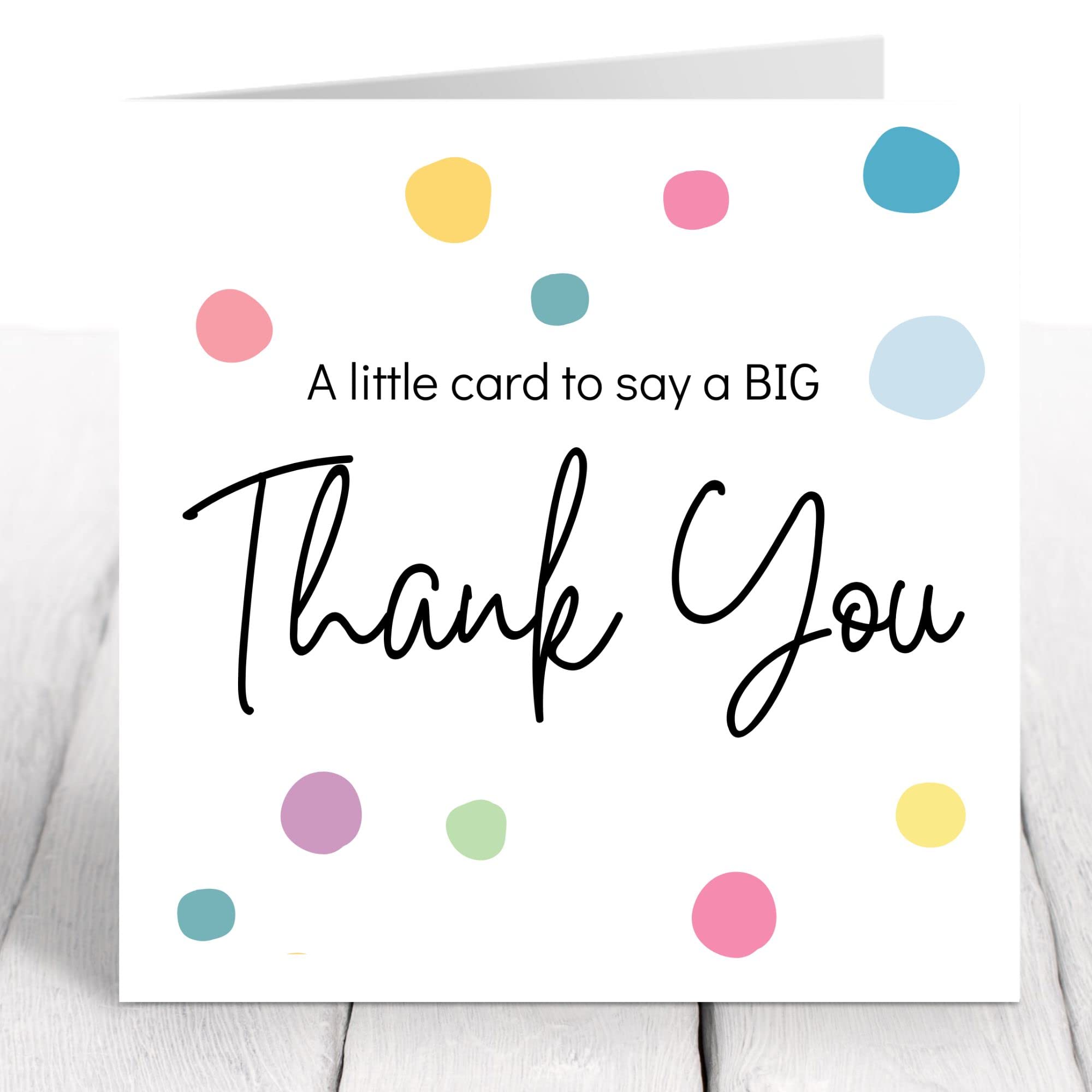 Thank You Card - with Envelope - Wedding Teacher Teaching Assistant Nurses Doctors Small Business Kids Friend Single Large - Thank You Gifts for Women - 14cm (Single)