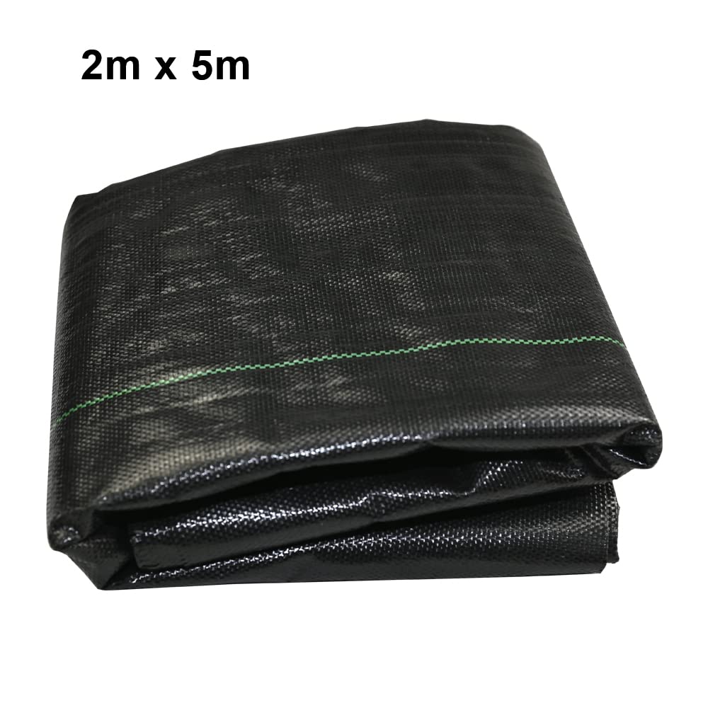 Ram® Heavy Duty Weed Fabric Control 2M X 5M Weed Control Fabric Ground Cover Membrane UV Stabilised Weed Fabric For Patios Garden Flower Beds Landscaping (2M X 5M)