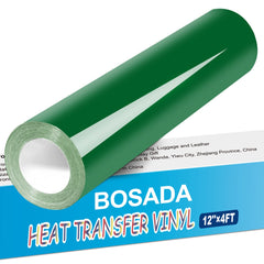 BOSADA Heat Transfer Vinyl 12 inches x 4ft HTV Vinyl Roll for T-shirt Clothing,Logo,Hat,Fabric (Black)