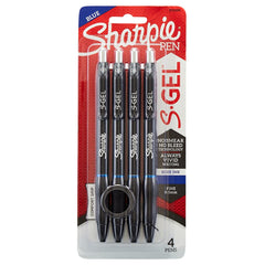 SHARPIE S-Gel Retractable Gel Pen, Fine Point, Blue Ink, 4/Pack (2116200)