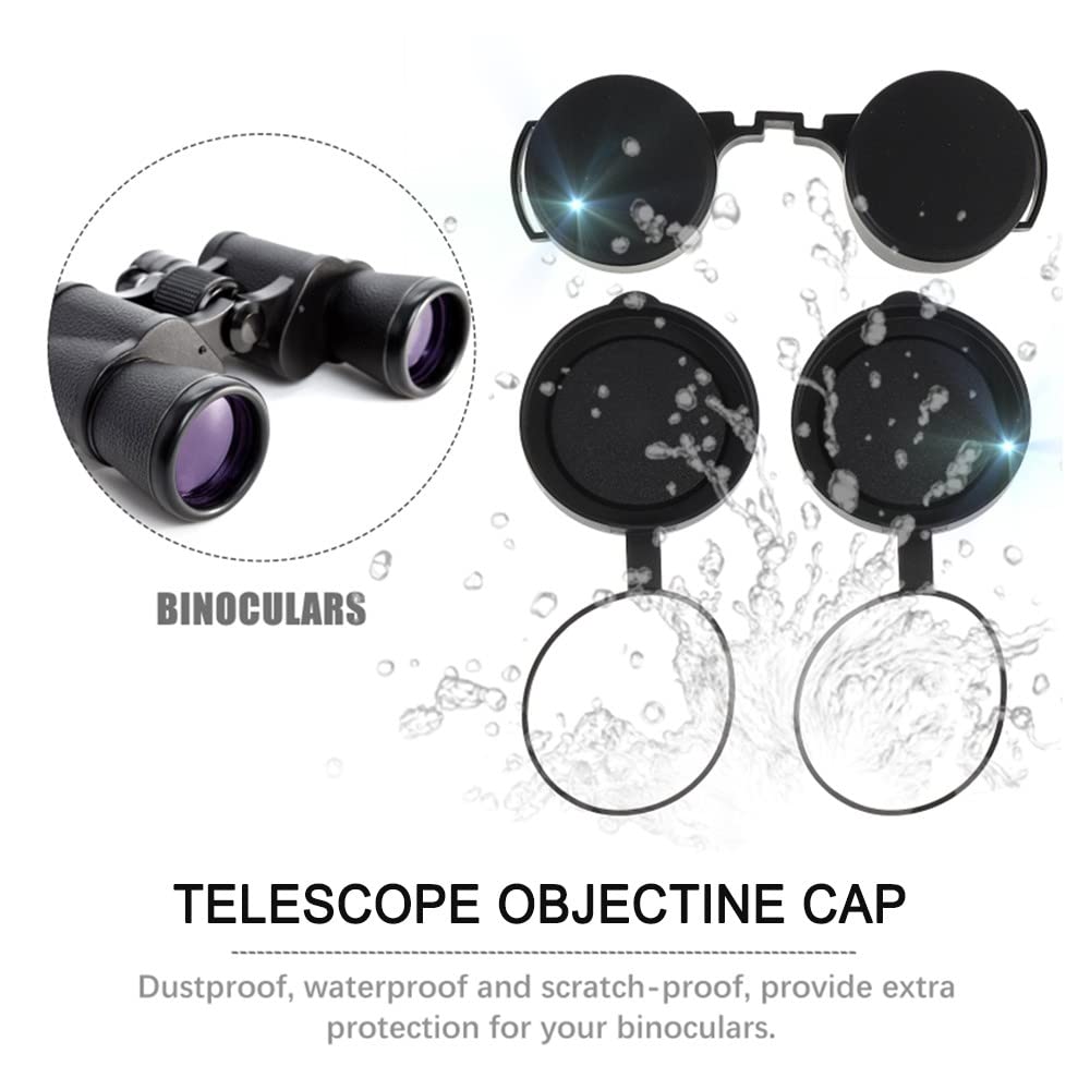 DONGKER 3Pcs Binocular Lens Covers, 42mm Rubber Objective Lens Caps with Outer Diameter 51-60mm for Binoculars