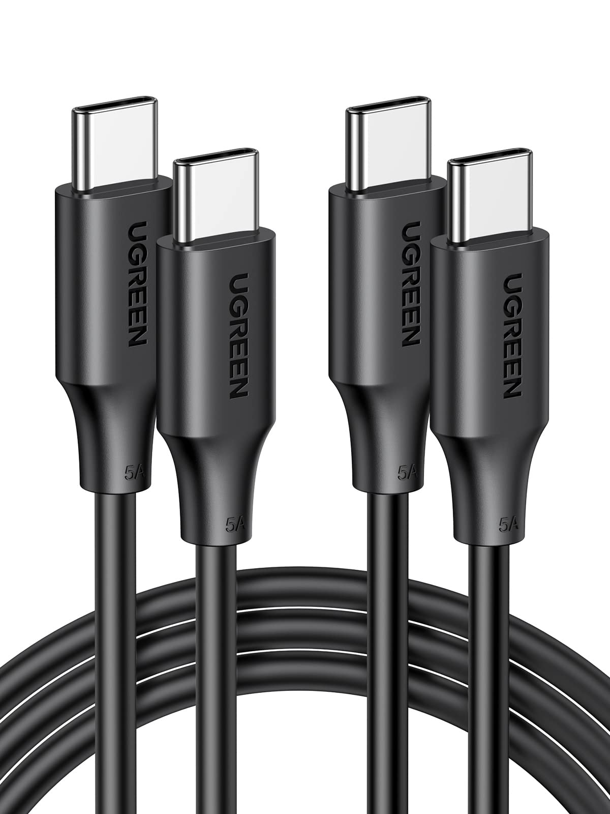 UGREEN USB C to USB C Charger Cable 100W 2 Pack USB C Cable Fast Charge C to C Cable Compatible with iPhone 15 Pro Max, Macbook Pro M3/Air, iPad Pro 2022/Air 5, Galaxy S24/S23 Ultra, Pixel 7 (1M)