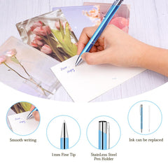 AUAUY Ballpoint Pens, 12 Pcs Ballpoint Pens Funny Pen, Retractable Ballpoint Pens, Metal Comfortable Writing Pens 1 mm Blue Ink Ballpoint Pens for Colleagues Teachers Adults Students(Mixed Color)