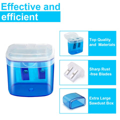 DOETYD 4pcs Pencil Sharpener 4 Color Dual Holes Manual Sharpener for Kids Students School Home Office