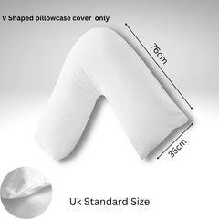 KANAK V Shaped Pillowcase Plain Polycotton Back & Neck Support V Pillow case cover - Orthopaedic/Pregnancy/Nursing Pillow Cover Only - Cream