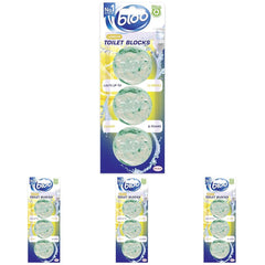 Bloo In Cistern Triple Blocks Citrus Zest with Long Lasting Anti-Limescale Cleaning, Foaming & Clear Water - 3 x toilet blocks (Pack of 4)