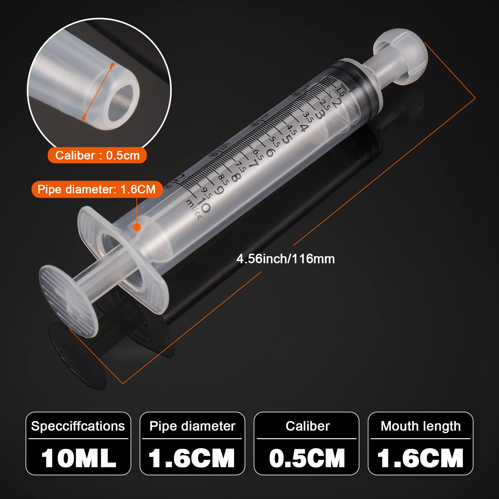 10ml Syringes, 10 Pcs Syringes without Needles, Colostrum Syringe, Medicine Syringe, Refilling Syringe 10ml, Feeding Syringes, Reusable Measuring Syringe for Feeding Drinks Lab