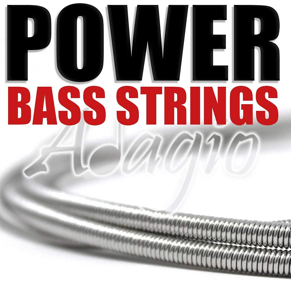 inches5 String inches Electric Bass Strings Light/Medium Gauge   Steel Core Set With Ball Ends   Best For Playing Power/Swing Bass Guitars (Five String Bass Guitar Strings Long Scale) - ADAGIO PRO