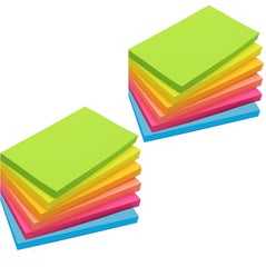 12 Pads-3 in x 5 in Large Sticky Notes, 76 x 127 mm 6 Brilliant Colors Assorted Self-Stick Post Pads,80 Sheets Per Pad for Reminder, Check List or to do List（Brilliant 12 Pads)