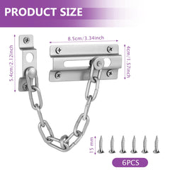 1PCS Stainless Steel Door Chain,Chain Lock for Door Anti Theft Home Safe Nickel Plated Door Locks with Screws,Door Chain Internal Door Lock,Door Chains for Front Door