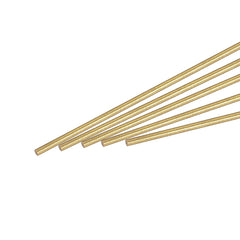 sourcing map Brass Rod,Brass Solid Round Rod 1.2mm Diameter 300mm Length Lathe Bar Stock for RC Model DIY Craft Pack of 10