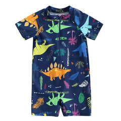 PythJooh Baby Boy Swimsuit Zipper Rash Guard One Piece Beach Swimwear Shark Print Shorts Swimming Outfits 0-5Years