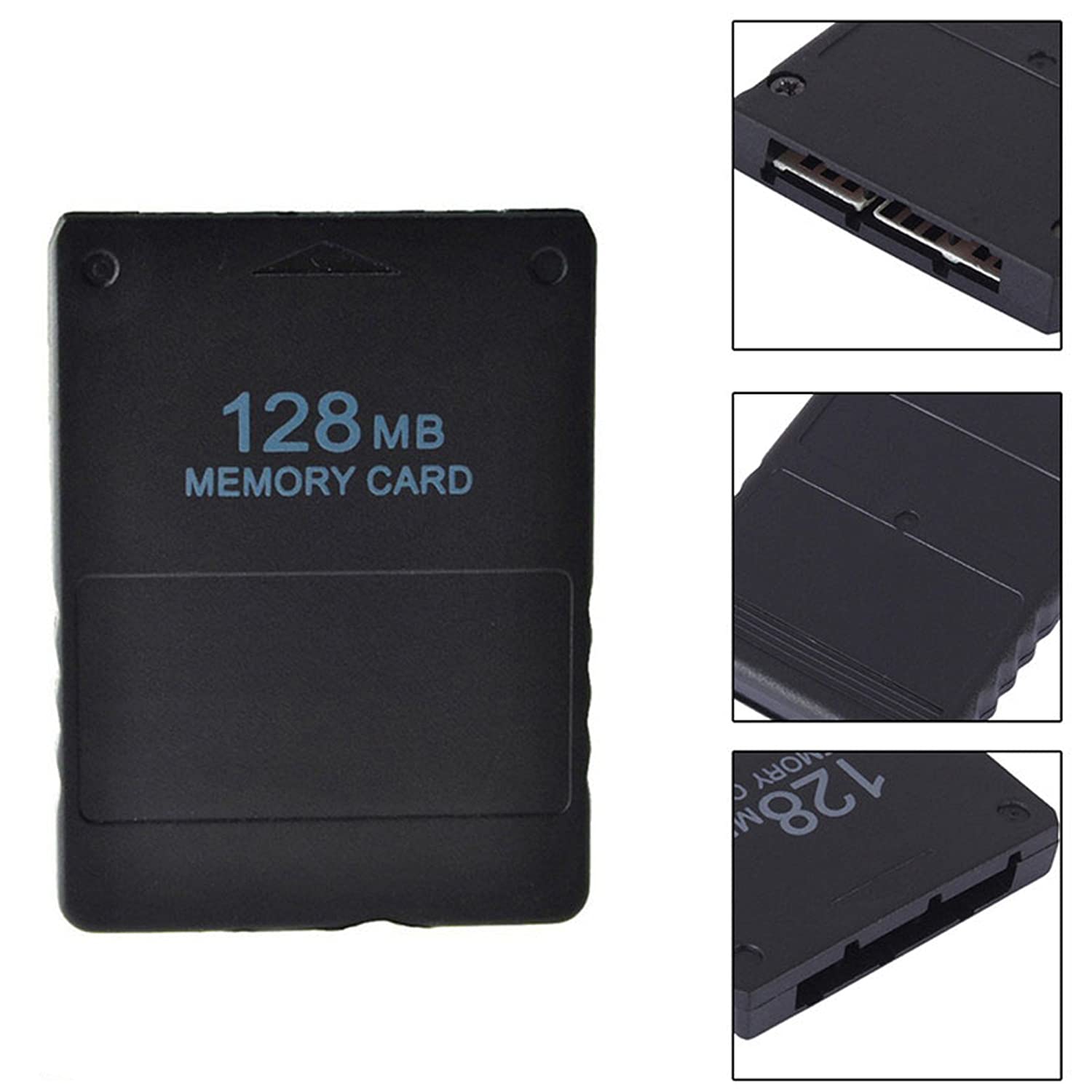 Gamer Gear 128MB PS2 Memory Card storage compatible with the classic PlayStation 2, PS2 (PS2 games only). High Speed Black Game saving storage accessory