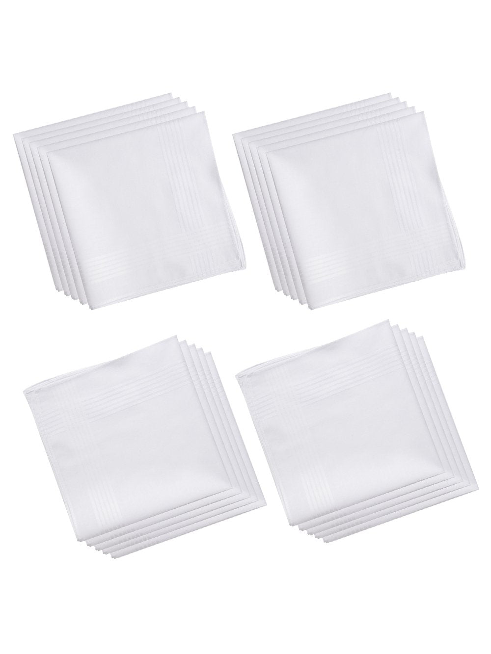 Lulusilk White Handkerchiefs for Men and Women, 100% Cotton Fabric, white, 40x40 cm/6 units