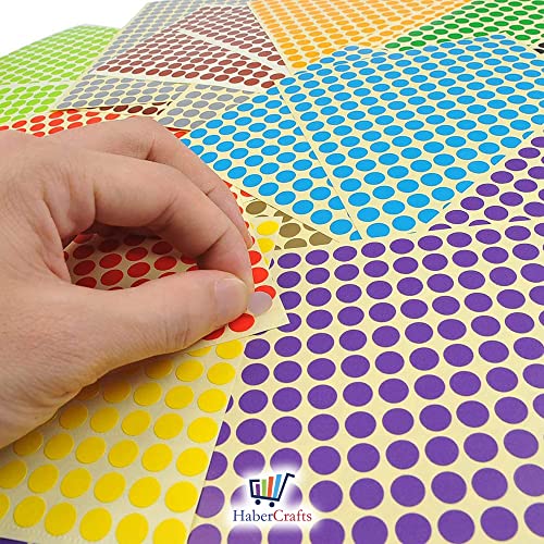 8mm Blue Dot Stickers Colour Sticker Dots Coloured Sticky Dots Easy Peel Self Adhesive Circle Stickers Labels for Colour Coding Calendar Scrapbooks & Organising (Blue - 5 Pack - 2450 Stickers)