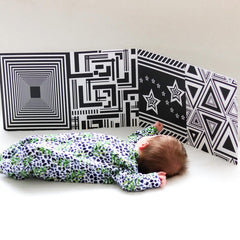 My Little Learner Black and White High Contrast Baby Sensory Fold Out Board, Baby Sensory Board is Made from Premium Quality card Stocks for Newborn babies