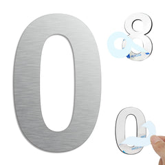 Ywonoby House Numbers, 6 Inch Door Numbers Large Self adhesive Stainless Steel Metal House Numbers Sticker for House Mailbox Address Street Apartment Hotel Courtyard - Silver(0)