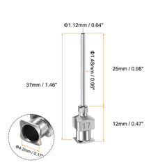 sourcing map 10pcs 17Gauge Stainless Steel Dispensing Needles, 1 inches All Metal Glue Needle Tube Blunt Tips Luer Lock for Thick Liquids, Ink, Glue, Lab Use