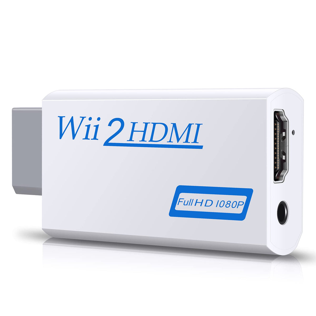 TFUFR Wii to HDMI Converter, Wii to HDMI Adapter Connector with Full HD 1080p/720p Video Output and 3.5mm Audio, Supports All Wii Display Modes Game (White)