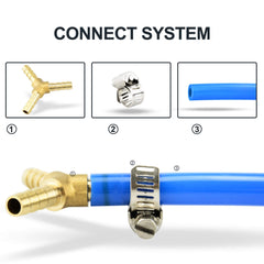 Y Piece Brass Hose Connector 4PCS Fuel Hose Connector Pneumatic Hose Barbed Connector for Fuel Air Water Gas Oil (6mm 8mm 10mm 12mm)