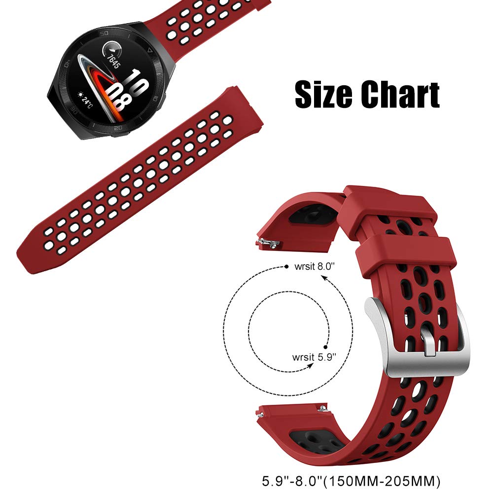 Songsier Strap Compatible with Huawei Watch GT2e, Sport Waterproof Soft Silicone Replacement Strap Bracelet Band Only for Huawei Watch GT2e