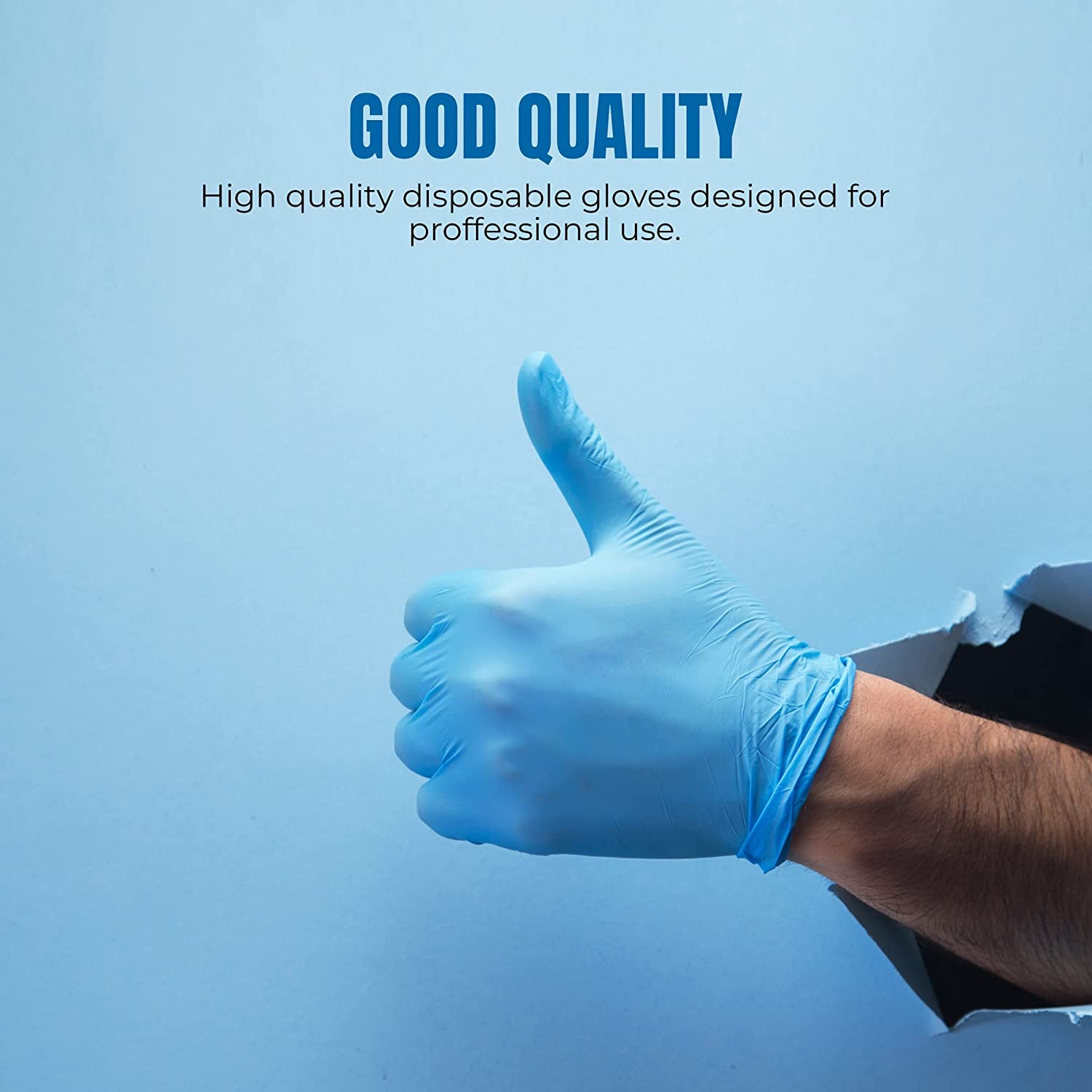 Surgicals Powder Free Nitrile Gloves, Food Grade,Hand Gloves - 100 Count - Blue (100, Medium)