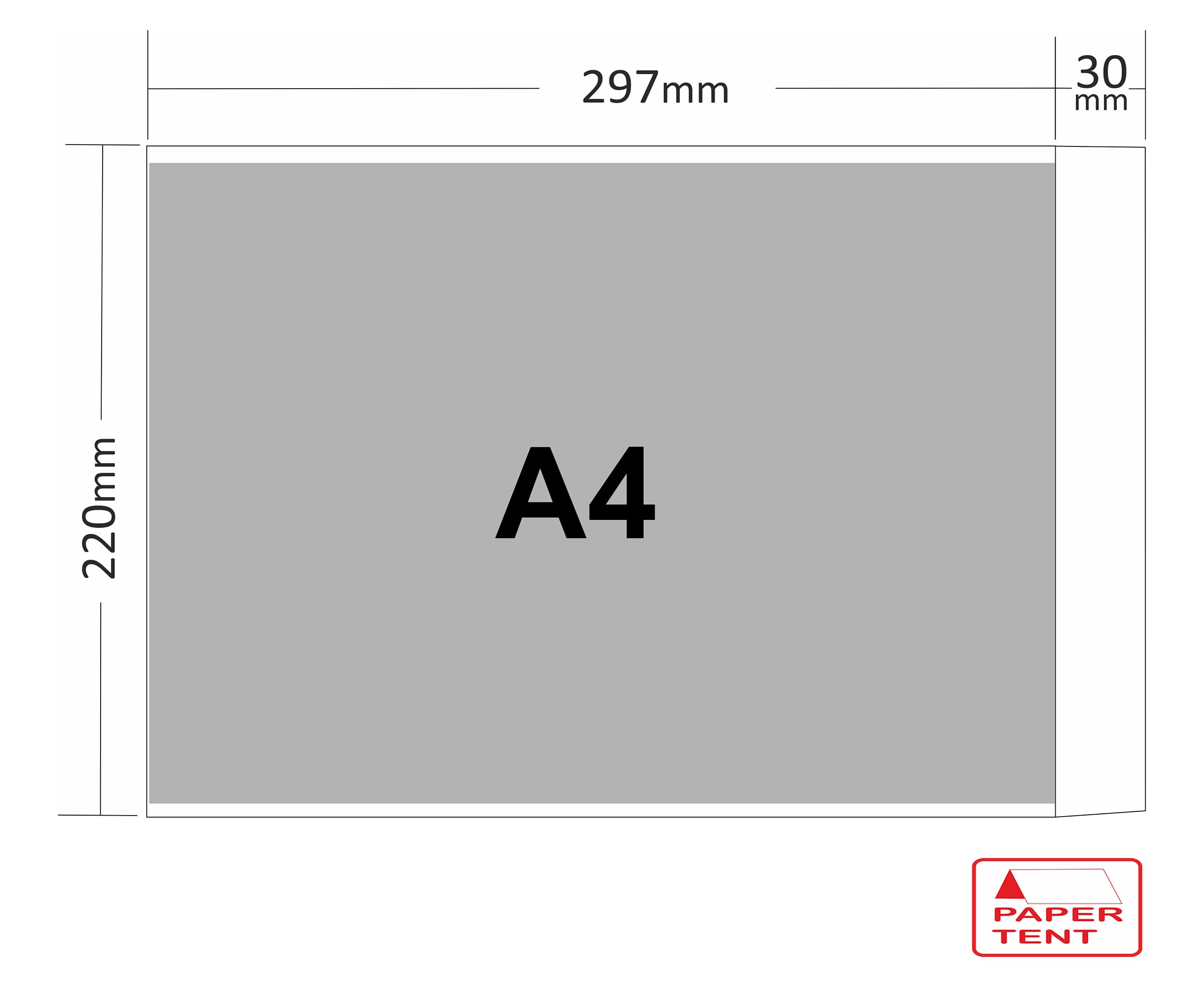 Papertent A4 Cello Bags, 40 Micron, Qty 125 (5 PACKS x 25)