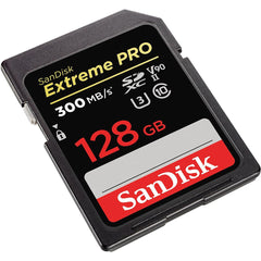 SanDisk 128GB Extreme PRO SDXC card up to 300 MB/s UHS-II Class 10 U3 V90