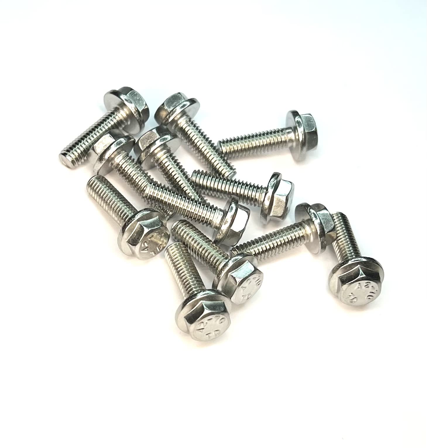 M6 (6mm x 30mm) Flanged Hex Set Screw (Fully Threaded Bolt) - A2 Grade Stainless Steel (pack of 10)