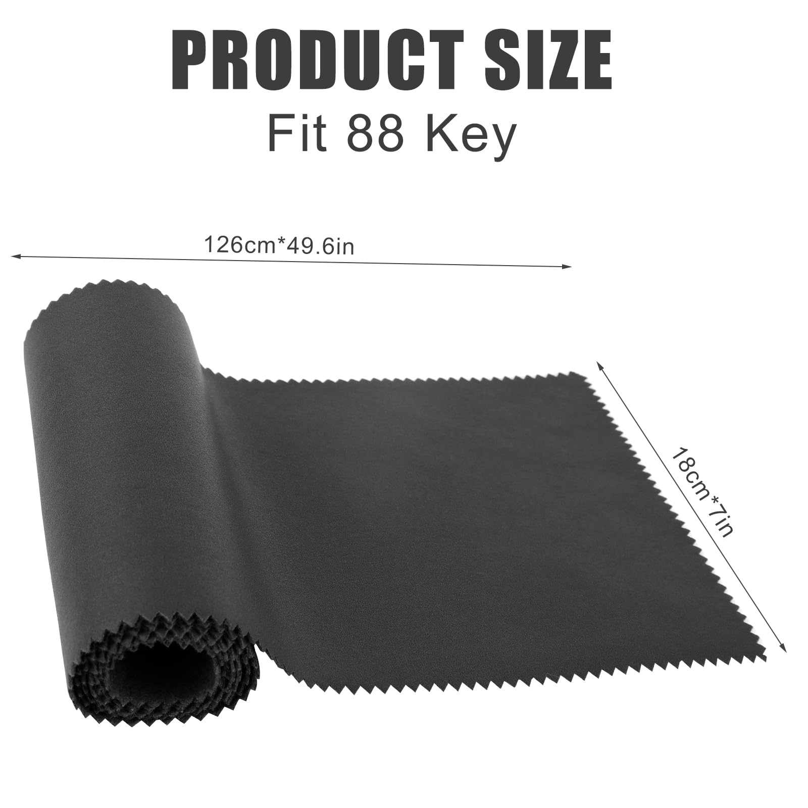 Piano Keyboard Anti-Dust Cover, High Technology Fabric Key Cover Soft Dustproof Piano Keyboard Cover Cloth for 88 Keys Electronic Keyboard