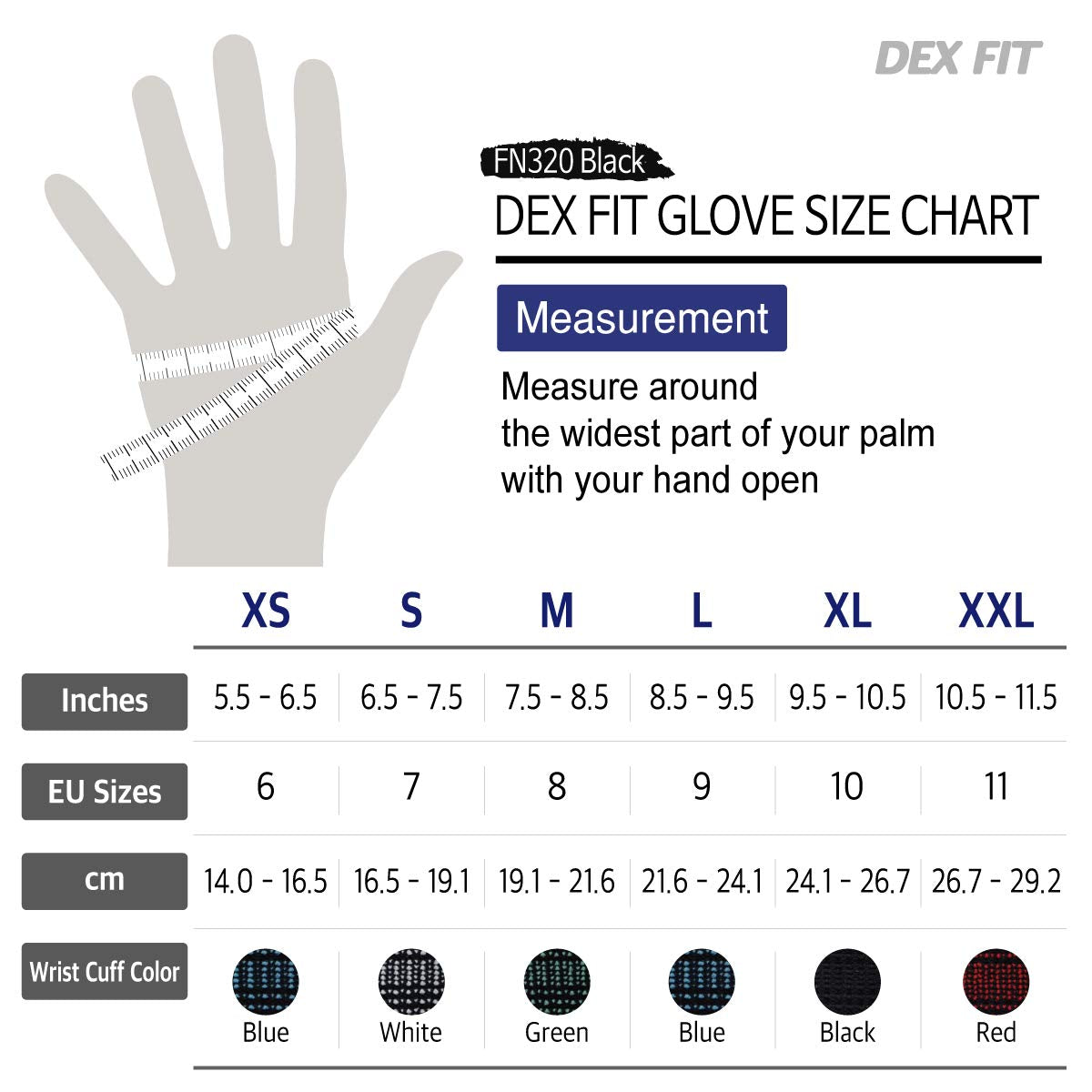 DEX FIT Premium Nylon Nitrile Work Gloves FN320, 3D-Comfort Stretchy Fit, Firm Grip, Thin & Lightweight, Durable, Breathable & Cool, Machine Washable; Black 6 (XS) 1 Pair