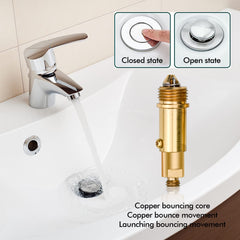 2 Pcs Replacement Sink Basin Bath Pop Up Click Clack Slotted Plug Bolt Assembly Internal Spring Brass Plug Bolt for Most Bathroom Bathtub Sink Drain Stopper