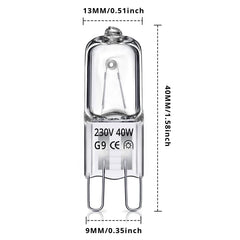 G9 Halogen Light Bulbs 40W, TOKIISHE G9 Dimmable Capsule Bulb for Oven, Wax, Lamps, 2800K Warm White, 230V, 10 Packs