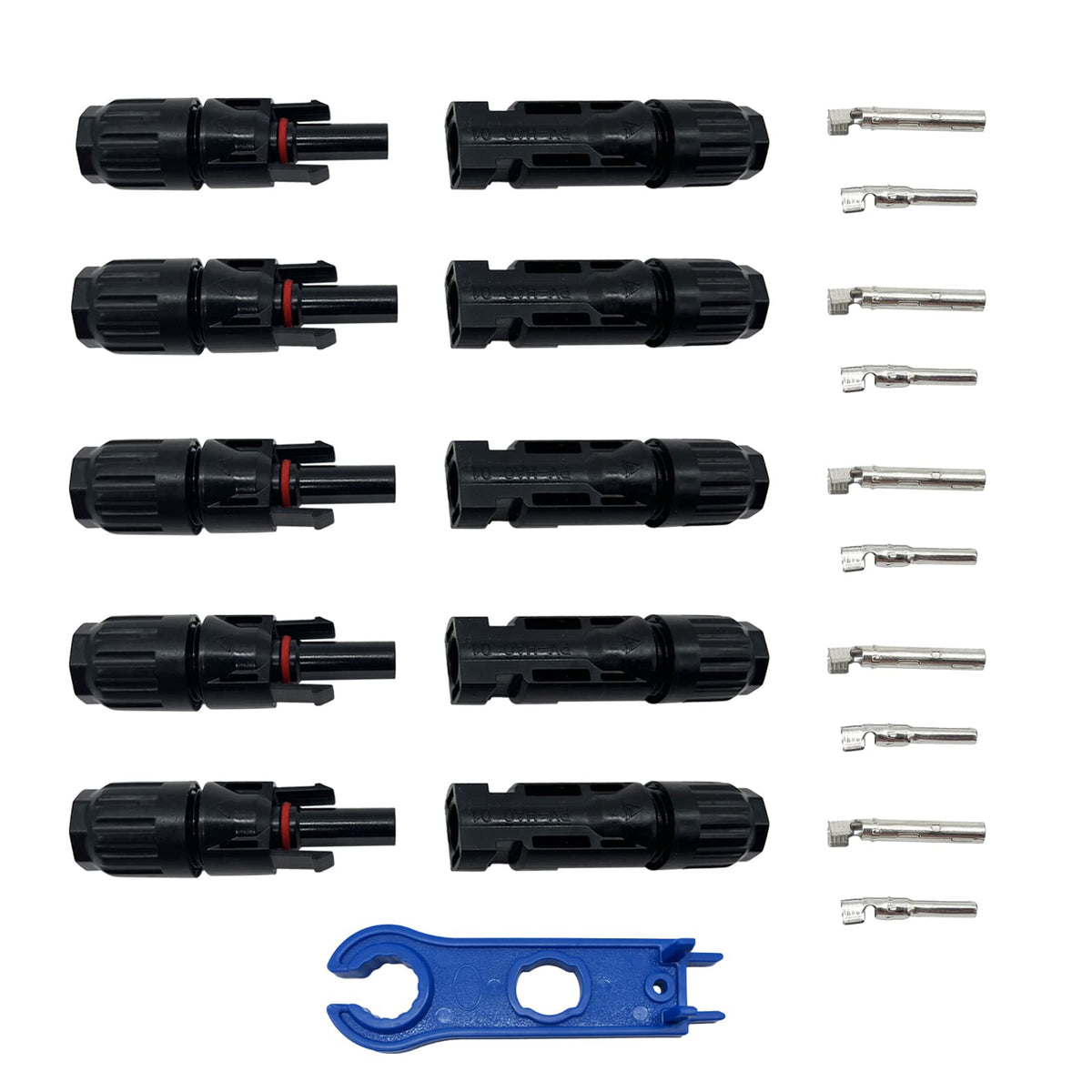 Solar Panel Connector, 5 Pairs of Solar Plugs/Female Connector for Solar Panel Systems Solar Panel Adaptor