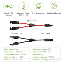 URAQT Solar Charging Cable Solar Plug to XT60 Adapter Cable, 60 cm Solar Panel Extension Cable, 12AWG XT60 Professional Solar Cable Connects for Solar Panel RV Portable Power Station Solar Generator