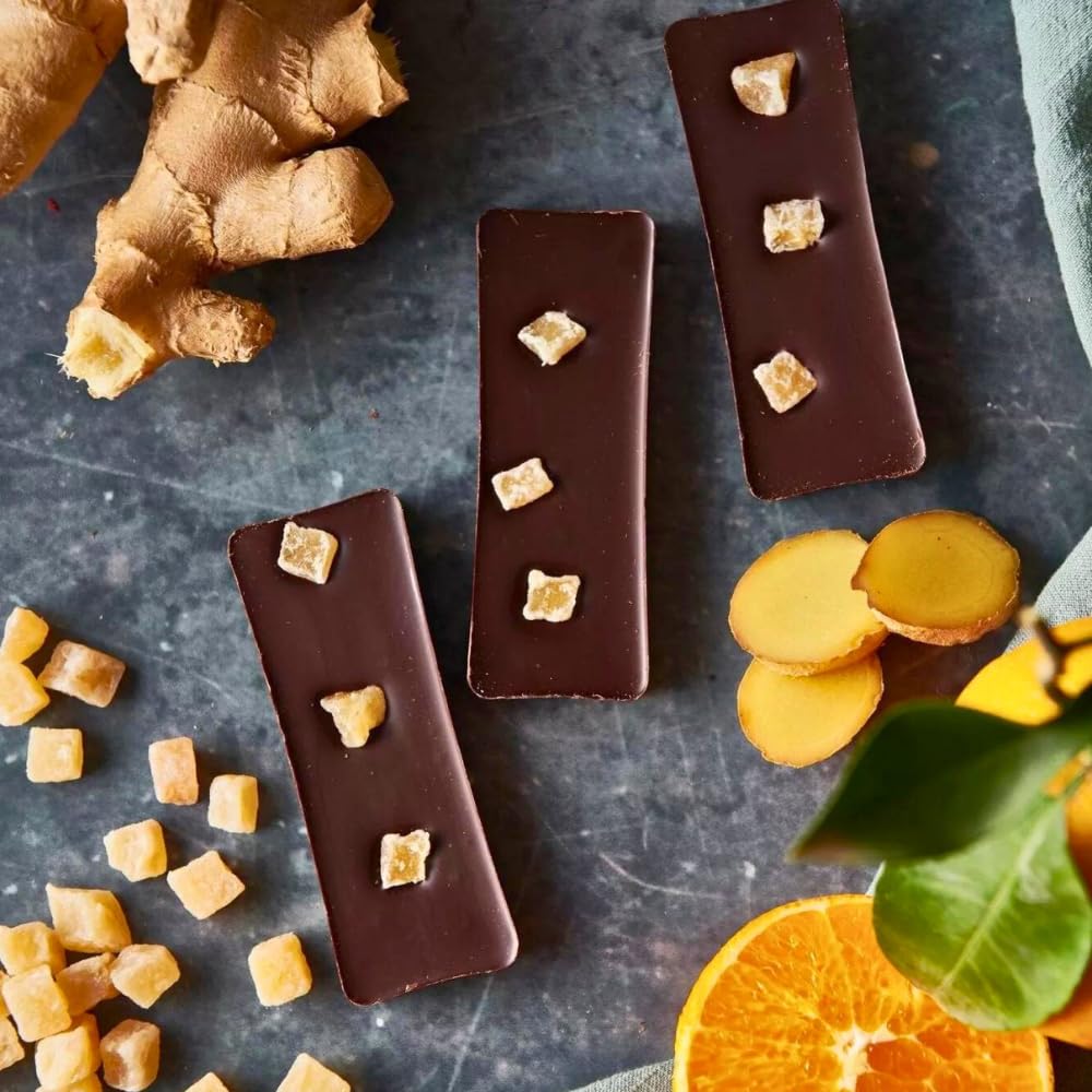 Cocoa Libre Triple Delight - Vegan, Dairy-Free, Nut-Free, Gluten-Free Mini Chocolate Bars - Raspberry, Honeycomb, Orange & Ginger, 120g